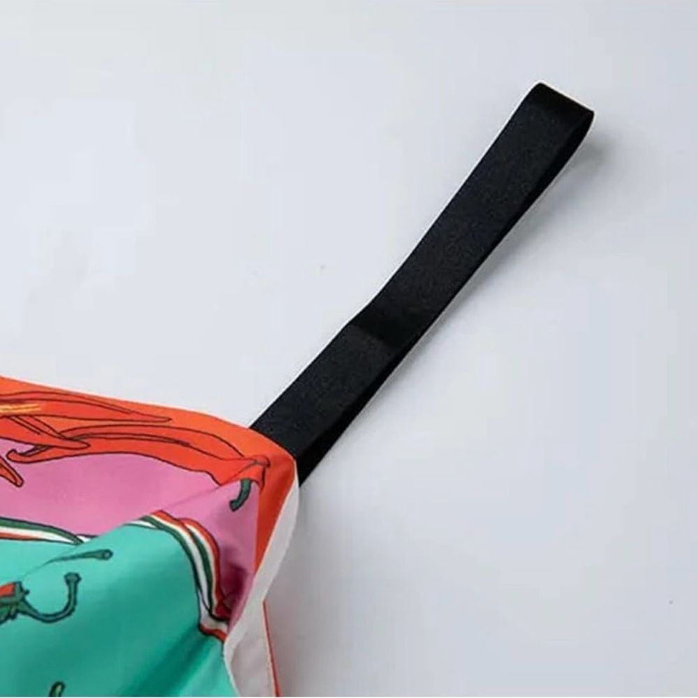 Dolce & Gabbana Turquoise Floral Print Maxi dress with Orange & Pink Accents - Picture 14 of 15